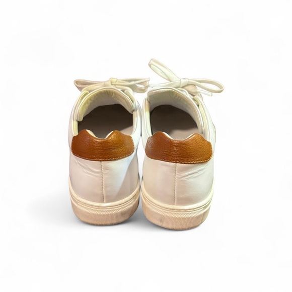 Momoni Venezia White Leather Sneakers 39 Yellow M Patch Retro Style Italian - Picture 4 of 6